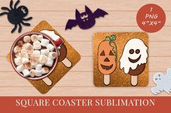 Ice cream halloween coaster Square coaster Sublimation Product Image 1
