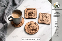 Halloween Coasters Bundle Laser Cut. Drink Coaster SVG Product Image 2