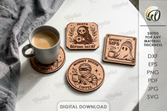 Halloween Coasters Bundle Laser Cut. Drink Coaster SVG Product Image 5
