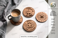Halloween Coasters Bundle Laser Cut. Drink Coaster SVG Product Image 6