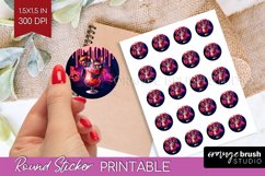 Neon Halloween Round Sticker - Cocktail Printable Stickers Product Image 1