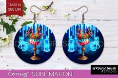 Neon Halloween Round Earrings, Cocktail Earrings Sublimation Product Image 1