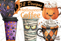 Halloween Coffee Cups Clipart PNG, Spooky Drink Mugs Product Image 1