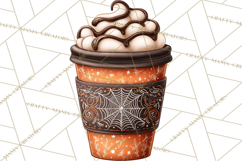 Halloween Coffee Cups Clipart PNG, Spooky Drink Mugs Product Image 2