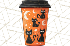 Halloween Coffee Cups Clipart PNG, Spooky Drink Mugs Product Image 4