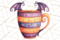 Halloween Coffee Cups Clipart PNG, Spooky Drink Mugs Product Image 3