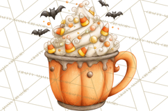 Halloween Coffee Cups Clipart PNG, Spooky Drink Mugs Product Image 5