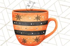 Halloween Coffee Cups Clipart PNG, Spooky Drink Mugs Product Image 3