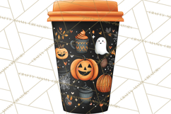 Halloween Coffee Cups Clipart PNG, Spooky Drink Mugs Product Image 2