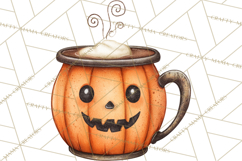 Halloween Coffee Cups Clipart PNG, Spooky Drink Mugs Product Image 2