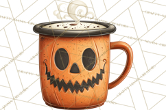 Halloween Coffee Cups Clipart PNG, Spooky Drink Mugs Product Image 4