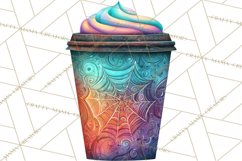 Halloween Coffee Cups Clipart PNG, Spooky Drink Mugs Product Image 5