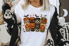 Halloween Coffee PNG, Spooky Pumpkin Cup Design Product Image 2