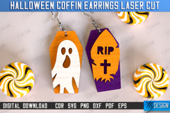 Halloween Coffin Earrings Laser Cut Bundle, Spooky Jewelry Product Image 4