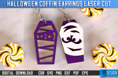 Halloween Coffin Earrings Laser Cut Bundle, Spooky Jewelry Product Image 6