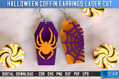 Halloween Coffin Earrings Laser Cut Bundle, Spooky Jewelry Product Image 7