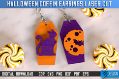 Halloween Coffin Earrings Laser Cut Bundle, Spooky Jewelry Product Image 8