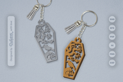 Halloween Coffin Keychain SVG Product Image 1