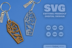 Halloween Coffin Keychain SVG Product Image 2