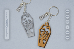 Halloween Coffin Keychain SVG Product Image 1