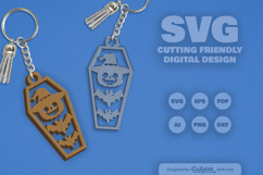 Halloween Coffin Keychain SVG Product Image 2