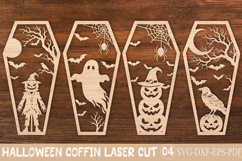 Halloween Coffin Laser Cut SVG Design Product Image 1