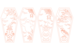 Halloween Coffin Laser Cut SVG Design Product Image 2