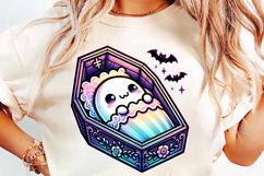 halloween coffin ghost png, sleeping ghost clipart, gothic halloween sublimation, cute ghost in coffin png, halloween sublimation clipart, kawaii halloween ghost design, cozy spooky ghost png, halloween coffin clipart, creepy cute ghost design, haunted ha