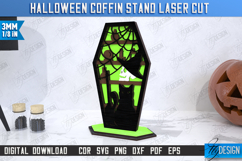 Halloween Coffin Stand Laser Cut | Halloween Decorations Product Image 1