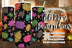Fall Tumbler Colorful Glitter Pumpkins 20oz Design Product Image 1