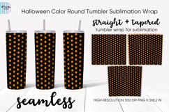 Halloween Colors Rounds Black Seamless Skinny Tumbler Wrap Product Image 1