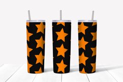 Halloween Colors Star Black Seamless Skinny Tumbler Wrap Product Image 2