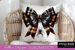 Halloween Coquette Bow Pillow Sublimation - Halloween Pillow Product Image 1