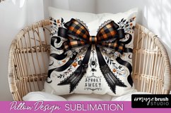 Halloween Coquette Bow Pillow Sublimation - Halloween Pillow Product Image 1