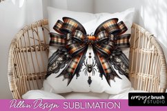 Halloween Coquette Bow Pillow Sublimation - Halloween Pillow Product Image 1