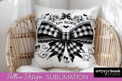 Halloween Coquette Bow Pillow Sublimation - Halloween Pillow Product Image 1