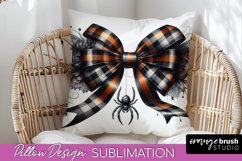 Halloween Coquette Bow Pillow Sublimation - Halloween Pillow Product Image 1