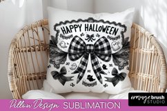 Halloween Coquette Bow Pillow Sublimation - Halloween Pillow Product Image 1