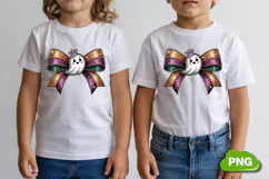 Spooky Bow PNG | Girly Halloween Bow PNG Sublimation Product Image 4