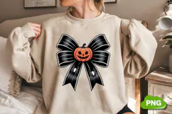 Halloween Coquette Bow PNG | Pumpkin Bow PNG | Halloween PNG Product Image 2