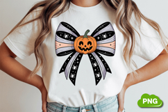 Halloween Coquette Bow PNG | Pumpkin Bow PNG | Bow PNG Product Image 1