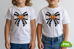 Halloween Coquette Bow PNG | Pumpkin Bow PNG | Bow PNG Product Image 4