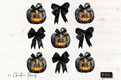 Black Halloween Coquette Bows PNG | Halloween PNG Product Image 4
