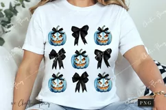 Blue Halloween Coquette Bows PNG | Halloween PNG Product Image 3