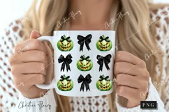 Green Halloween Coquette Bows PNG | Halloween PNG Product Image 2