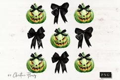 Green Halloween Coquette Bows PNG | Halloween PNG Product Image 4