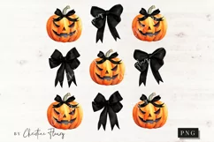 Orange Halloween Coquette Bows PNG | Halloween PNG Product Image 4
