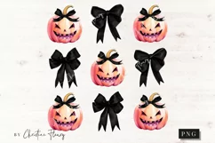Pink Halloween Coquette Bows PNG | Halloween PNG Product Image 4