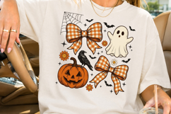Halloween Coquette Bow PNG, Cute Ghost Sublimation Product Image 2
