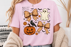 Halloween Coquette Bow PNG, Cute Ghost Sublimation Product Image 4